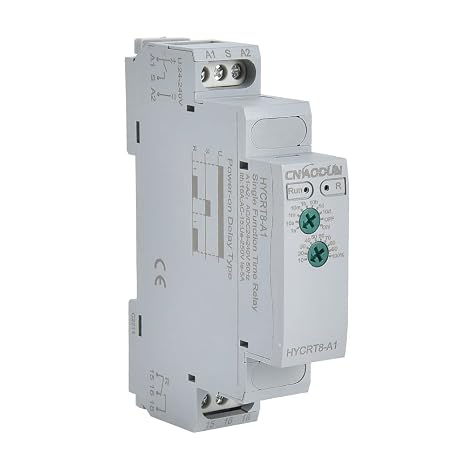CNAODUN Delay ON HYCRT8-A1 0.1sec-10day AC/DC 24-240V Power On Delay Relay DIN Rail Mount