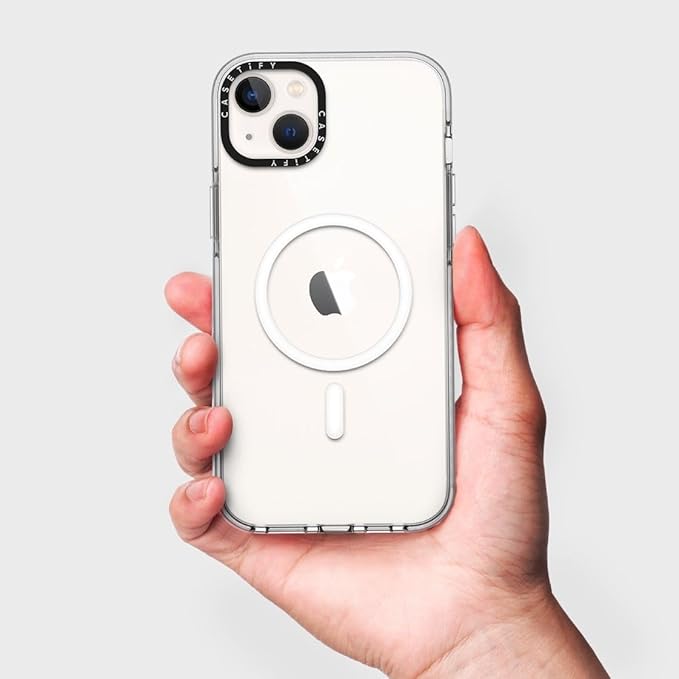 CASETiFY Clear iPhone 15 Case [Not Yellowing / 6.6 ft. 3X Military Grade Drop Protection/Magsafe] - Good Vibes - Clear