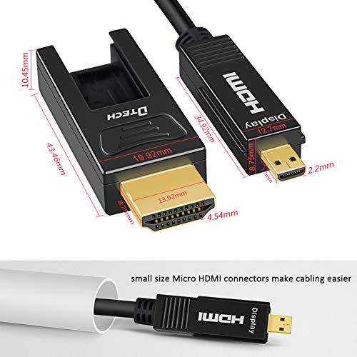 DTECH Fiber Optic HDMI Cable 100 Feet 4K 60Hz 444 Chroma Subsampling 18Gbps High Speed Ultra HD 100ft Micro HDMI to Standard HDMI Cord Removable Ends Compatible with TV Projector Computer Monitor - Image 4