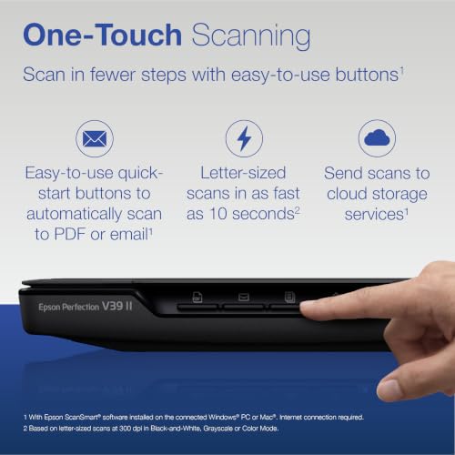 Epson Perfection V39 II Flatbed Photo Scanner 4800 dpi Optical Resolution