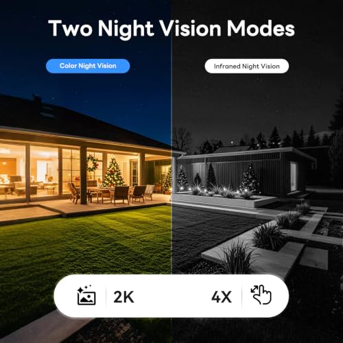 2K Solar Security Cameras Wireless Outdoor, WiFi Cameras for Home Security