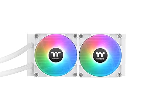 Thermaltake TH240 V2 ARGB Sync/AlO Liquid Cooler/Fan 120mm*2/PWM 500~2000 RPM/Mirror Waterblock/MB ARGB Sync Control/White, CL-W364-PL12SW-A