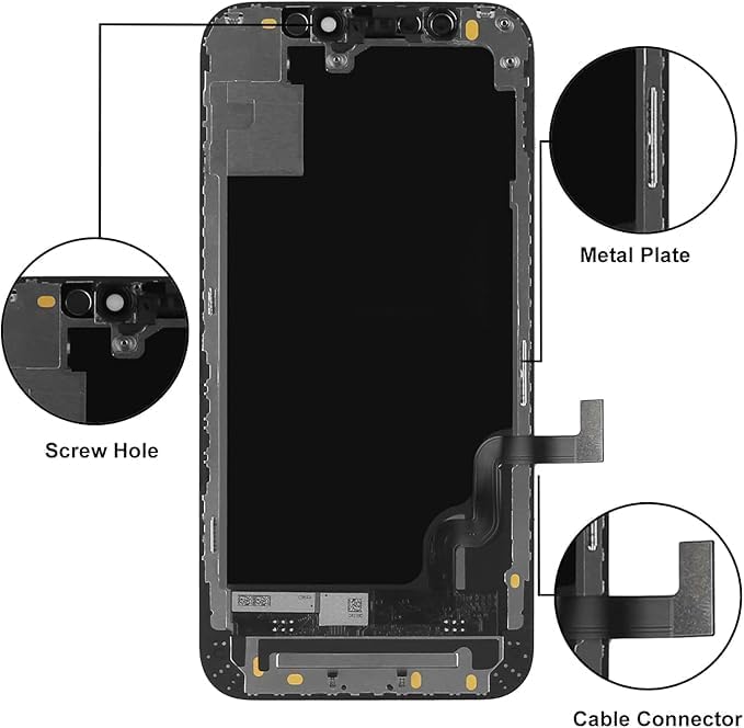 LL TRADER Screen Replacement for iPhone 12 Mini LCD Retina 5.4'' FHD Display COF Touch Screen Digitiser with Repair Tool Kits, Waterproof Tape, Screen Protector 2025 New for USA
