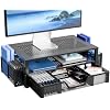 Simple Trending Monitor Stand with Drawer, 2-Tier Laptop Stand, Black