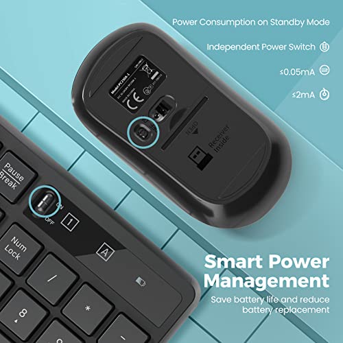 2.4G Wireless Keyboard Mouse Combo, Full-Sized for Computer- Black - Image 5