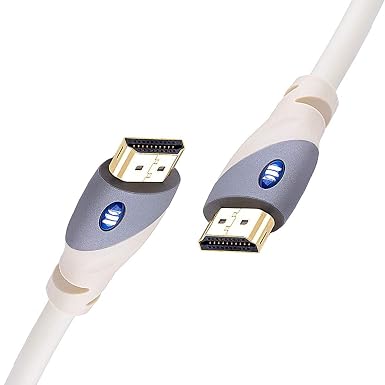 Monster HDMI Cable 4k Ultra HD with Ethernet - Corrosion-Resistant 24k Rose Gold Contacts and V-Grip Connection - HDMI Cable for PS3 and Computer Monitor - 6 FT
