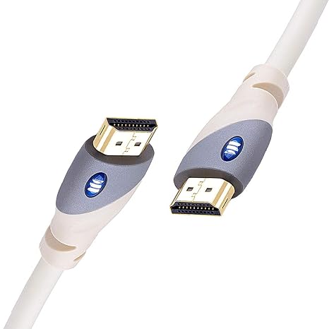 Monster HDMI Cable 4k Ultra HD with Ethernet - Corrosion-Resistant 24k Rose Gold Contacts and V-Grip Connection - HDMI Cable for PS3 and Computer Monitor - 6 FT