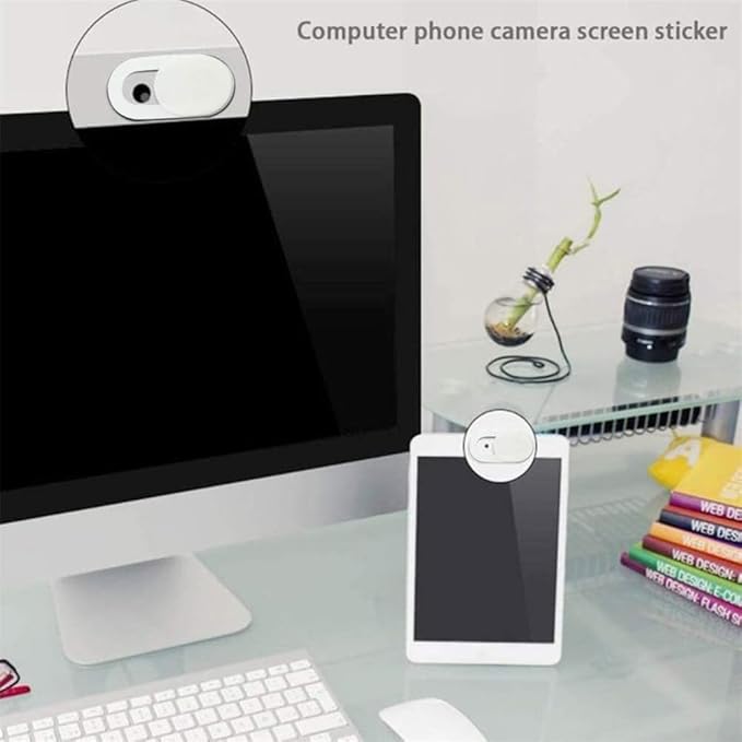 Webcam Cover (6 Pack), 0.03 inch Ultra Thin Laptop Camera Cover Slide for iPhone iPad MacBook Pro Computer iMac Cell Phone PC Accessories Camera Blocker Slider, Great for Privacy (White)