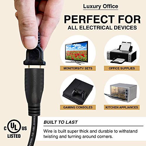 Short Extension Cord 1 Ft 12 Inches, 16AWG 3 Prong Male to Female Outlet Saver- Short Indoor and Outdoor Extension Cord- Power Extension Cord Black- Small Heavy Duty Extension Cable- Luxury Office