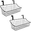 Wire Storage Basket No Drilling Wall Hanging Baskets with Adhesive for Kitchen, Bathroom, Bedroom Storage 2 Pack Black