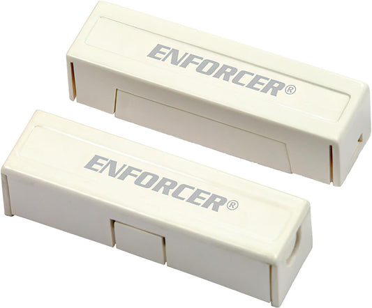 Seco-Larm SM-433-TQ/W Enforcer Concealed-Terminal Surface-Mount Magnetic Contact, White; 1.25" Gap; Gold-Plated Screw Terminals; Cover Hides Mounting Screws, Terminal Block, and Wires