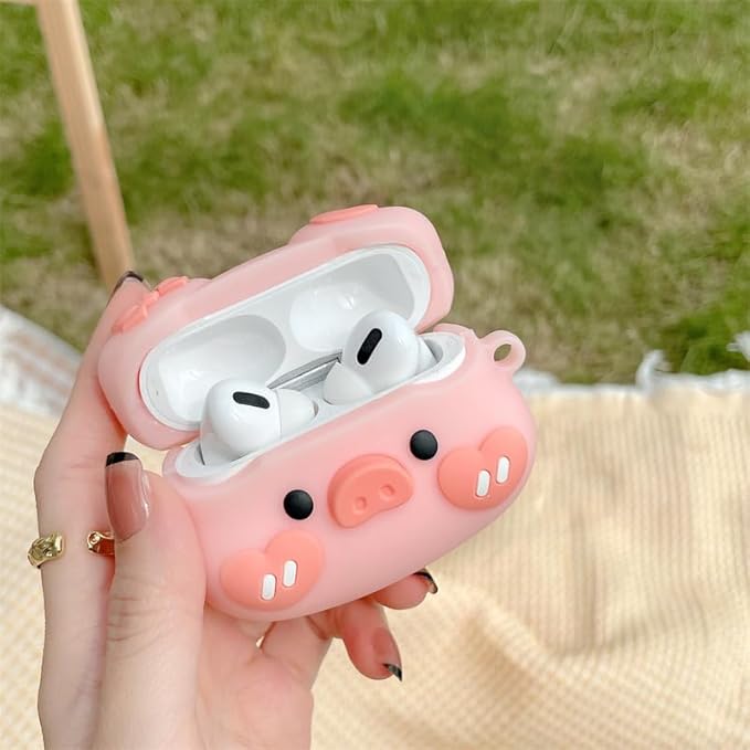 Compatible with Airpods Pro 2nd Generation Case 2022, Cute AirPods Pro 2 Case Cartoon, Kawaii Soft Silicone Protective Cover for New Airpods Pro2 for Men Women (Pink Pig1)