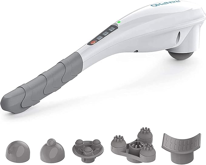 RENPHO Rechargeable Handheld Back Massager, Cordless Electric Neck Massage Tool for Shoulder, Foot, Leg, Calf, Christmas Birthday Gifts for Women and Men
