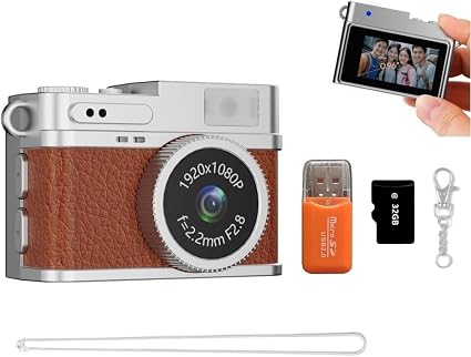 Mini Keychain Camera,1080P 2MP Mini Retro Digital Camera- Tiny Portable Small Cameras, Vintage Compact Micro Video Cameras with 32GB Memory Card, for Kids, Students, Travel,Work - Image 4