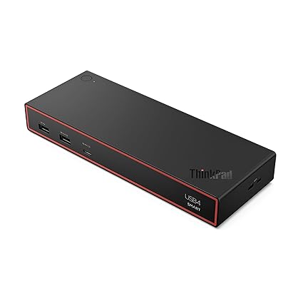 Lenovo ThinkPad USB 4 Smart Dock 5500 w/ 135W Adapter, Supports up to 4 Displays, 100W Power to Laptop, Integrated USB4 Cable, Eclipse Black - Image 4