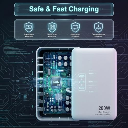 200W USB C Charger USB C Charger Block,Upgraded GaN | Charging & Power - Image 5