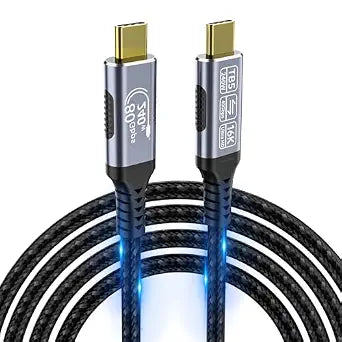 high speed usb c cable Compatible with Thunderbolt 5,Thunderbolt 4/3,80 Gbps Data Transfer,USB 5 Cable 6.6ft, Supports 16K/Dual8K usbc video cable, 240W/100W Charging usb-c usb-c monitor cable