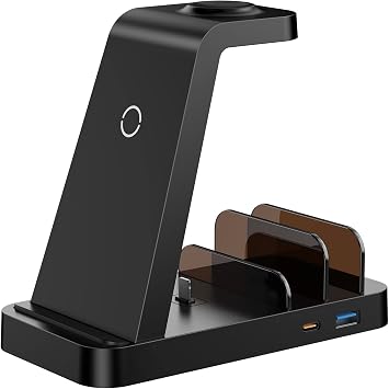 5 in 1 Wireless Charger, Charging Station for Apple Multiple Devices, Efficient Charging Dock for iPhone 17/16e/16/15/14/13/12 Pro Max, Apple Watch, AirPods
