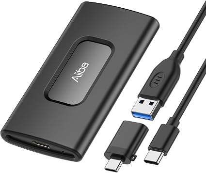 Aiibe 1TB External SSD USB C Portable SSD USB 3.2 Gen 2, Up to 1050MB/s, External Solid State Drive 1TB External Hard Drive for iPhone 17/16/15, Laptop (Black)