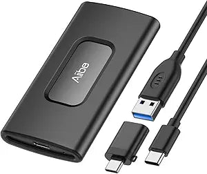 Aiibe 1TB External SSD USB C Portable SSD USB 3.2 Gen 2, Up to 1050MB/s, External Solid State Drive 1TB External Hard Drive for iPhone 17/16/15, Laptop (Black)