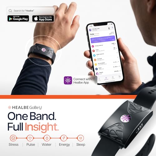 HEALBE Calorie Tracker, Automatic Calorie Intake Smart Band with App, Screen-Free Activity Tracker, Health Tracker, Sleep, Hydration, Stress, 24/7 Heart Rate, 5 ATM Waterproof