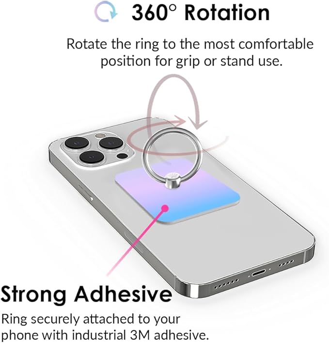 Velvet Caviar Cell Phone Ring Holder - Finger Ring & Stand - Improves Phone Grip Compatible with iPhone, Galaxy and Most Cases (Except Silicone/Leather) - Nebula