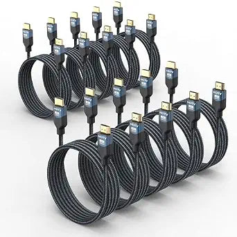 8K HDMI 2.1 Cable, 6FT, 10-Pack, 48Gbps Ultra High Speed