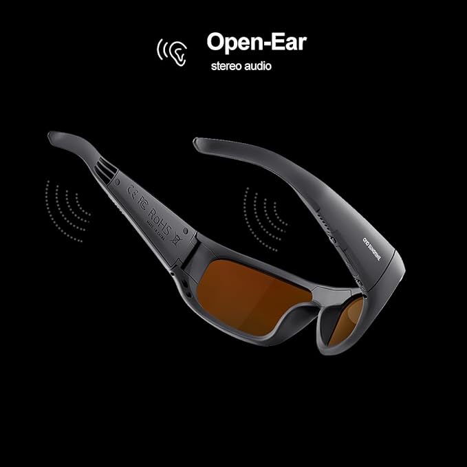 OhO sunshine, Polarized Sunglasses with Bluetooth Speaker, Open Ear Audio, Athletic/Outdoor UV Protection and Voice Control