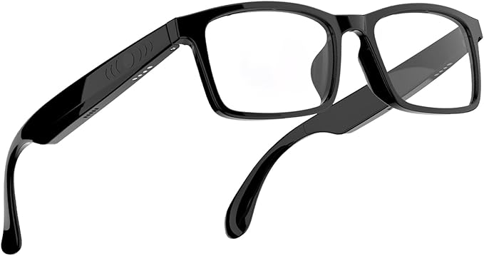 Smart Glasses, Anti-Blue Light Bluetooth Glasses, Built-in Mic and Speakers, Open Ear Music and Hands-Free Calls, Touch and Voice Assistant Compatibility, 100h Long Battery Standby Time