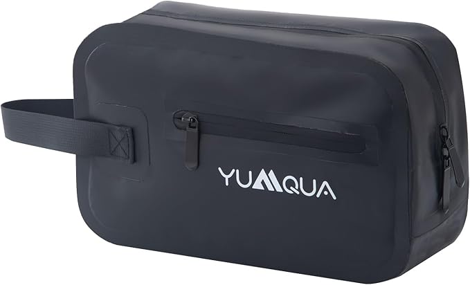 YUMQUA Waterproof Toiletry Bag for Men, PVC Small Waterproof Bag for Travel, Mens Traveling Toiletries Dopp Kit Shaving Pouch Water Proof Organizer Hanging Case for Travel, Gym, Bathroom, Beach