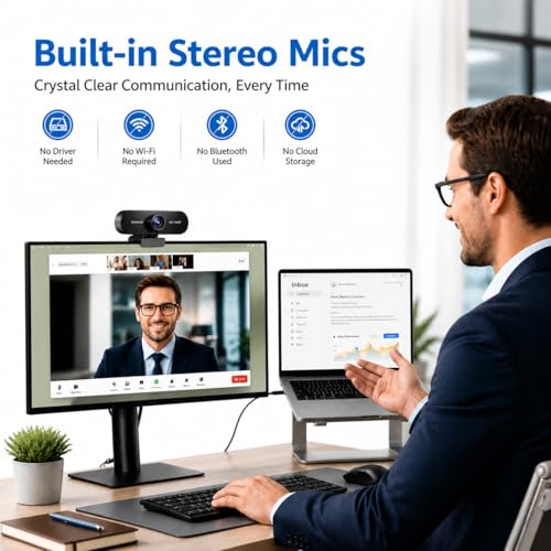 Gritto 1080P HD Webcam with Auto Focus & Microphone, | Computer Access - Image 6