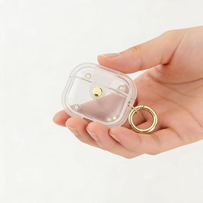 for AirPods Pro 3 Case 2025 with Lock Clear Cases,Soft TPU Cover for Airpods Pro 3rd Case for Air pod Pro 3 Cover with Keychain for Airpods Pro 3 Gen for Women Girls (White)