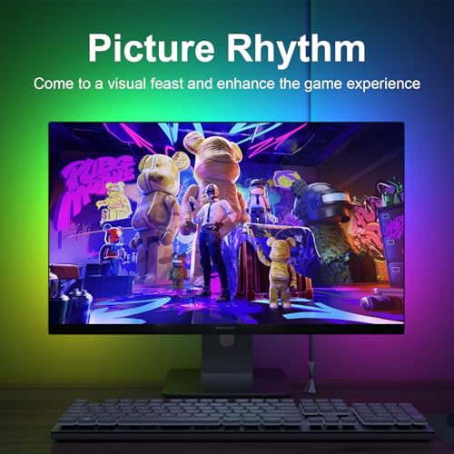 MIHEAL Gaming Monitor Light, Backlight with Screen Color sync Effect for 24inch Computer Monitor, Compatible with Windows