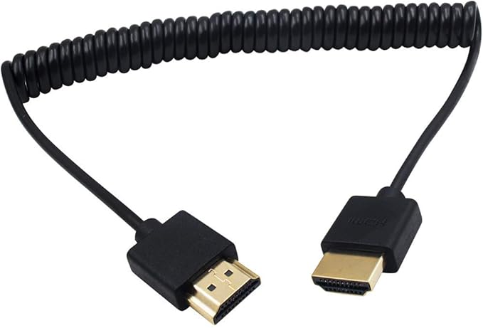 Duttek 4K Coiled HDMI Cable 6FT/1.8M, HDMI Male to Male Extender Cable for 3D and 4K Ultra HD TV Stick