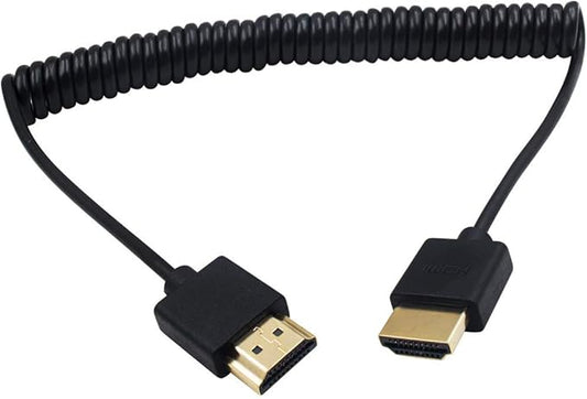 Duttek 4K Coiled HDMI Cable 6FT/1.8M, HDMI Male to Male Extender Cable for 3D and 4K Ultra HD TV Stick