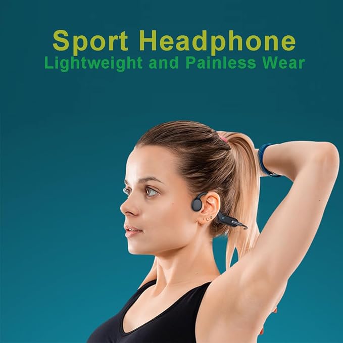 AYI Professional Swim Headphones True Bone Conduction Open Ear Headset Underwater MP3 Player Built-in 32G Memory IP68 Waterproof Bluetooth Earphone for Driving Bicycling Running Skiing-X6 Black