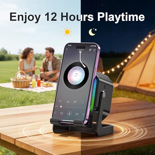 Passau Wireless Induction Bluetooth Speaker with Phone Stand RGB Light