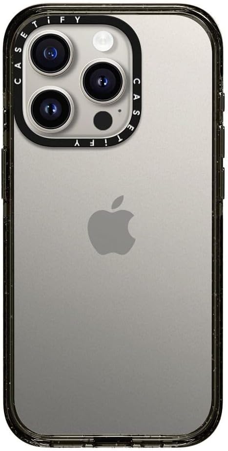 CASETiFY Impact Case for iPhone 15 Pro [4X Military Grade Drop Tested / 8.2ft Drop Protection] - Clear Black