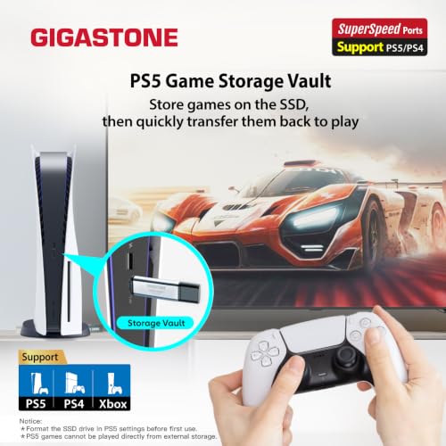 Gigastone 1TB USB-C+A Portable SSD USB 3.2 Gen 2 Up to 1,050MB/s for iPhone 4K ProRes Recording/PS5/MacBook/iPad/Android/Laptop/OTG USB 3-Year Warranty External Solid State Drive