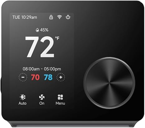 ST300 WiFi Thermostat, Compatible with Alexa and Google, App Control, 3.5” Touch Screen, Knob, Easy Install, Universal Compatibility, 7 Day Scheduling, Night Light, Zoning Compatible