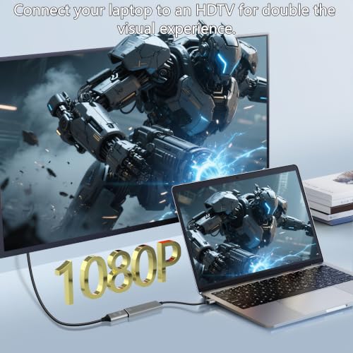 USB to DisplayPort Cable Adapter, Built-in Drivers, USB 3.0 to DisplayPort HD 1080P Monitor Converter Cord with Audio for Desktop, Laptop Link to Monitor, Projector, Compatible with Mac OS/Windows