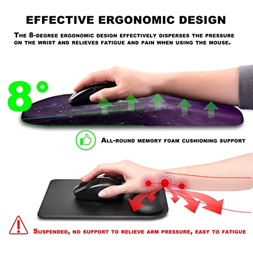 Mouse Pad Wrist Support, Ergonomic Mouse Pad with Massage Dot, Comfortable Computer Mouse Pad for Laptop, Wrist Rest Pain Relief Mousepad with Non-Slip PU Base for Office & Home, 12 x 8 in