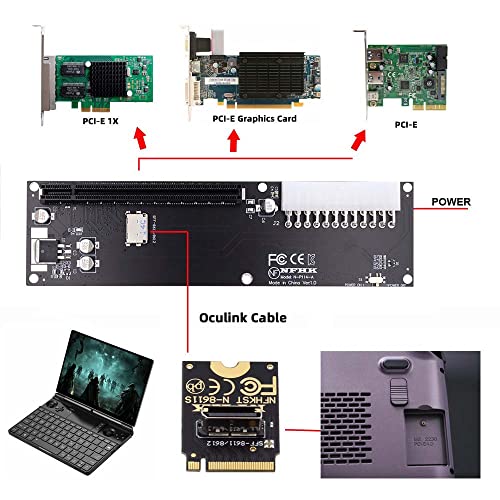 cablecc PCI-E 3.0 M.2 M-Key to Oculink SFF-8611 SFF-8612 Host Adapter for GPD Win Max2 External Graphics Card & SSD
