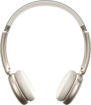 LORELEI Q60 Wireless Bluetooth On-Ear Headphones Lightweight ，Built-in Micphone, 40 Hours Up Battery Life, Bass Mode, Memory Earmuffs (Starlight)
