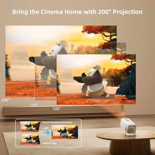 Mini Projector 4K Support, Portable Projector Full HD 1080P Support