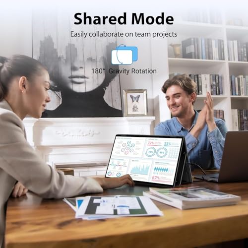 InnoView Dual Portable Monitor 15.6" 1920x1080 Dual Stacked Foldable Monitor | 315° Screen Adjustment | USB-C/HDMI Dual Screen Monitor for Laptop, Mac, Windows