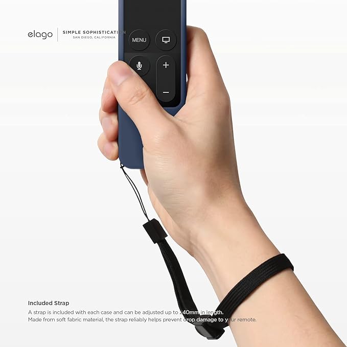 elago R1 Intelli Case [Jean Indigo]-[Magnet Technology][Anti-Slip][Lanyard Included][Heavy Shock Absorption] Compatible with Apple TV Siri Remote 1st Generation