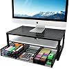 Simple Trending Monitor Stand Riser with Drawer, Laptop Stand for Desk