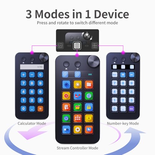 TreasLin VSDinside Stream Controller Deck with 18 Customizable Macro Keys to Trigger Actions in OBS Twitch YouTube for Content Creators Stream Dock Compatible with PC & Mac N1 Black Macro Keypad