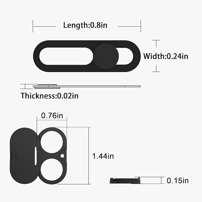 Privacy Cover Compatible for iPhone 16 /iPhone 16 Plus with Front Camera Cover,Protect Privacy and Security But Not Affect Facial Recognition（2Pack）